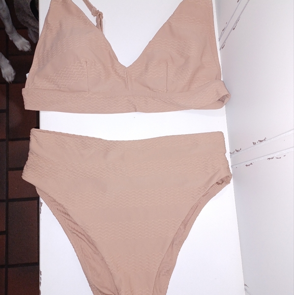 aerie Swim Aerie High Cut Cheeky Nude Bikini Swim Suit Poshmark